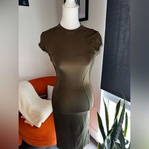 H&M Olive Midi Dress